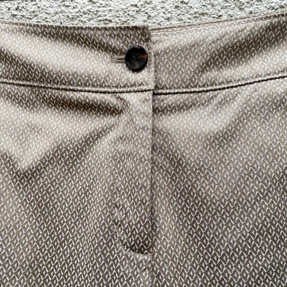 Talbots Jacquard Diamond Slacks 6P Gold Tan Ivory White - Picture 4 of 9